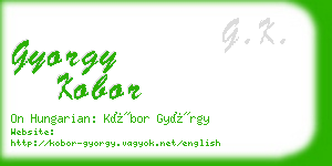 gyorgy kobor business card